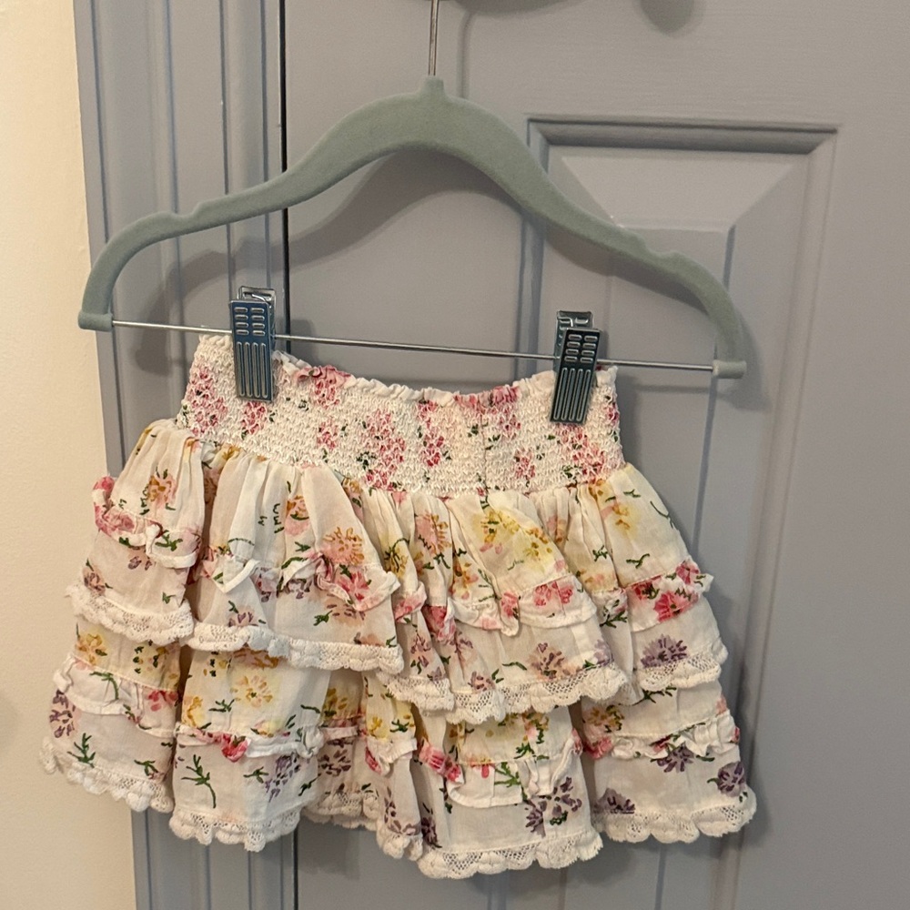 Love shack fancy Floral Ruffle Skirt